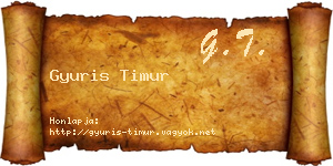 Gyuris Timur névjegykártya
